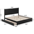 Pemberly Row King Platform Bed with Footboard and Twin XL Trundle in Black