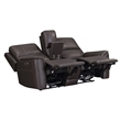 Pemberly Row Brown Zero Gravity Power Reclining Console Loveseat