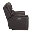 Pemberly Row Brown Zero Gravity Power Reclining Console Loveseat