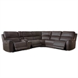 Pemberly Row Brown 6 Piece Zero Gravity Power Reclining Sectional