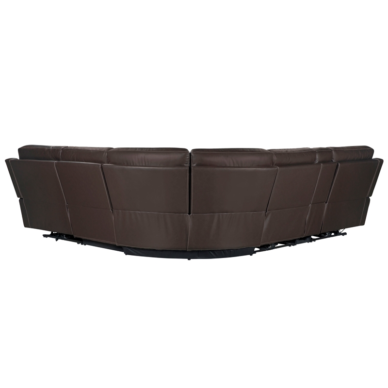 Pemberly Row Brown 6 Piece Zero Gravity Power Reclining Sectional