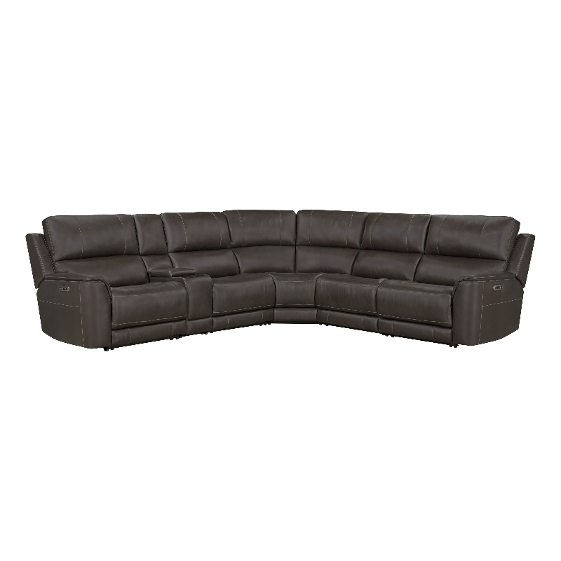 Pemberly Row Brown 6 Piece Zero Gravity Power Reclining Sectional