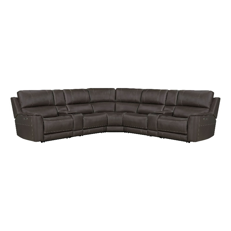 Pemberly Row Brown 7 Piece Zero Gravity Power Reclining Sectional