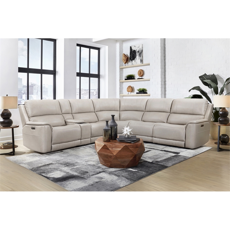 Pemberly Row Quartz 6 Piece Zero Gravity Power Reclining Sectional