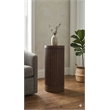 Pemberly Row Modern Solid Wood Round Pedestal Side Table in Brown
