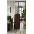 Pemberly Row Modern Solid Wood Round Pedestal End Table in Brown