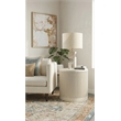 Pemberly Row Modern Solid Wood Round End Table with Shelf in White