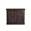 Pemberly Row Dark Brown Carved Lattice 2-Door Solid Wood Sideboard Cabinet