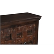 Pemberly Row Dark Brown Carved Lattice 2-Door Solid Wood Sideboard Cabinet