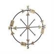 Pemberly Row Decorative Gold and Gray Metal Wall Compass for Decor