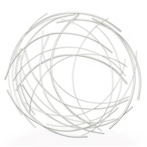 Pemberly Row Large Abstract Round Textured Metal Wall Art in Silver