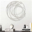 Pemberly Row Small Abstract Round Textured Metal Wall Art in Silver