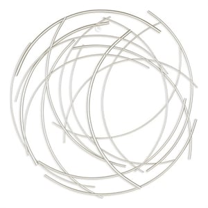 Pemberly Row Small Abstract Round Textured Metal Wall Art in Silver