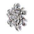 Pemberly Row Galvanized Metal Peony Style Wall Decor in Silver