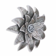 Pemberly Row Galvanized Metal Lotus Style Wall Decor in Silver