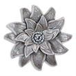 Pemberly Row Galvanized Metal Lotus Style Wall Decor in Silver