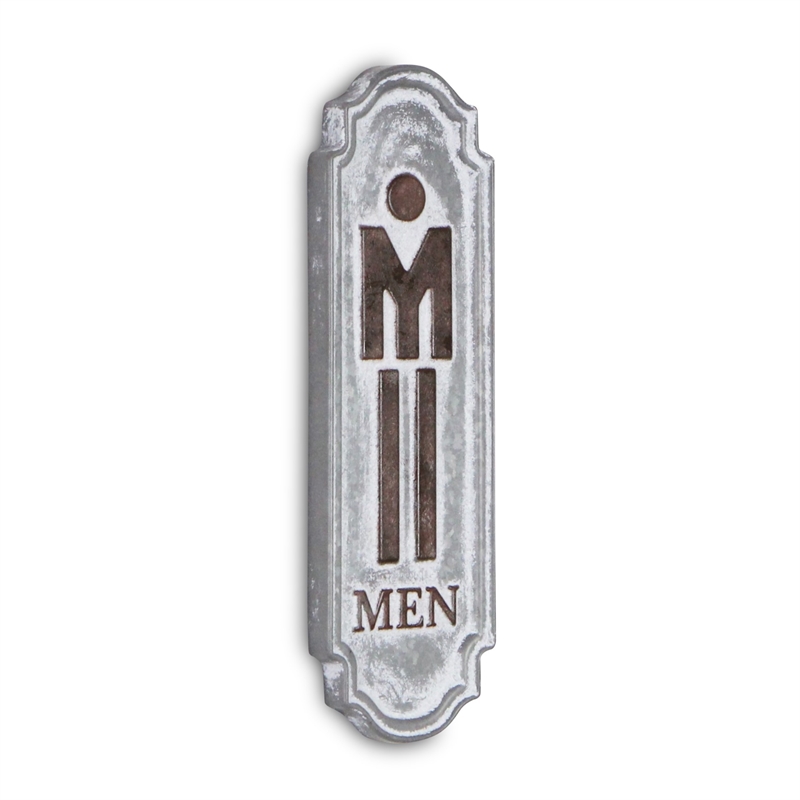 Pemberly Row Rustic Cast Iron Metal Mens Room Placard Wall Sign