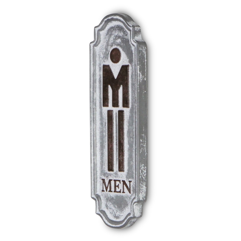 Pemberly Row Rustic Cast Iron Metal Mens Room Placard Wall Sign
