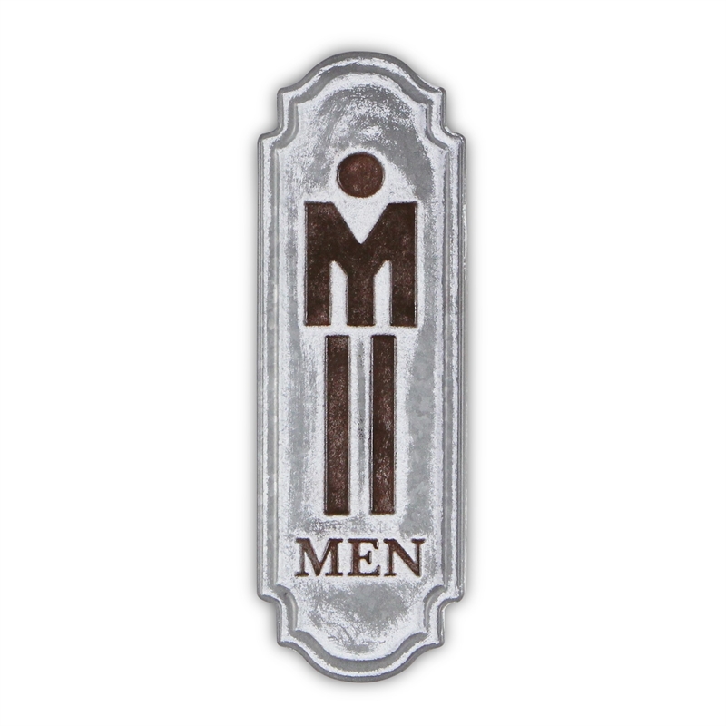 Pemberly Row Rustic Cast Iron Metal Mens Room Placard Wall Sign