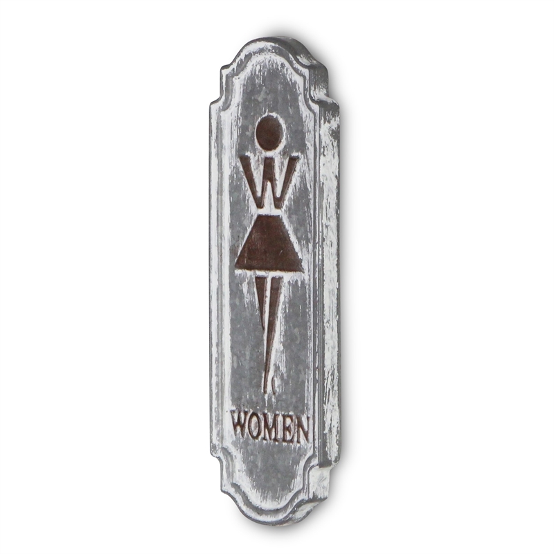 Pemberly Row Rustic Cast Iron Metal Womens Room Placard Wall Sign
