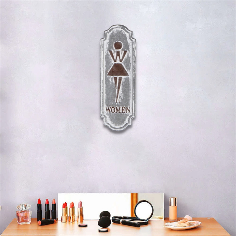 Pemberly Row Rustic Cast Iron Metal Womens Room Placard Wall Sign