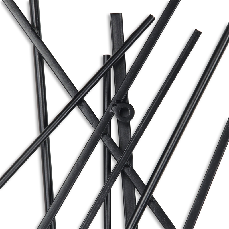 Pemberly Row Large Abstract Metal Wall Decor with Texture in Black