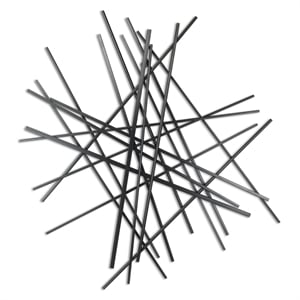 Pemberly Row Large Abstract Metal Wall Decor with Texture in Black