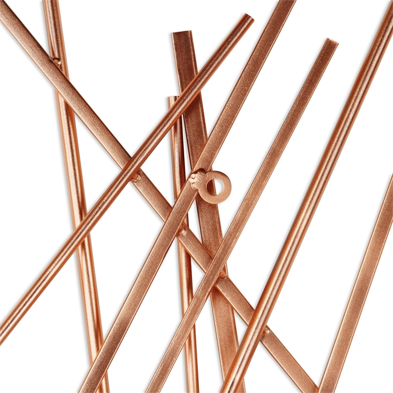 Pemberly Row Large Abstract Metal Wall Decor with Texture in Rose Gold