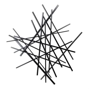 Pemberly Row Small Abstract Textured Metal Wall Decor in Black