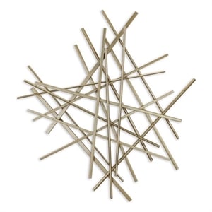 Pemberly Row Small Abstract Textured Metal Wall Decor in Gold
