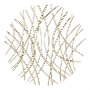 Pemberly Row Small Abstract Dimensional Metal Wall Decor in Gold