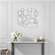 Pemberly Row Silver Curved Square Abstract Wall Decor in Metal