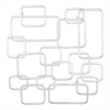 Pemberly Row Silver Curved Square Abstract Wall Decor in Metal