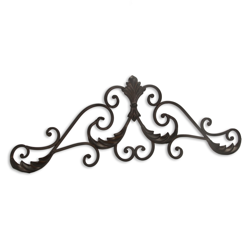 Pemberly Row Curved Rustic Metal Door Topper Wall Decorative Accent