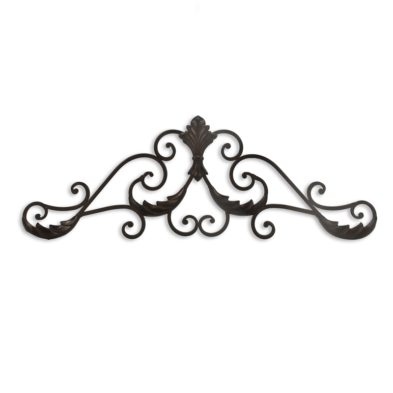 Pemberly Row Curved Rustic Metal Door Topper Wall Decorative Accent
