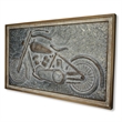Pemberly Row Vintage Wood Framed Metal Motorcycle Wall Decor