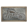 Pemberly Row Vintage Wood Framed Metal Motorcycle Wall Decor