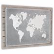 Pemberly Row Painted Metal and Wood World Map Wall Decor in Color