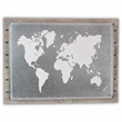 Pemberly Row Painted Metal and Wood World Map Wall Decor in Color
