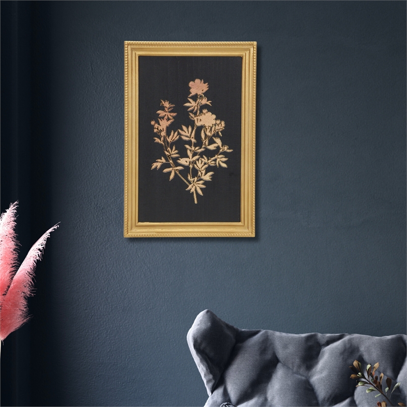 Pemberly Row Gold Framed Garden Flowers Decorative Wall Print