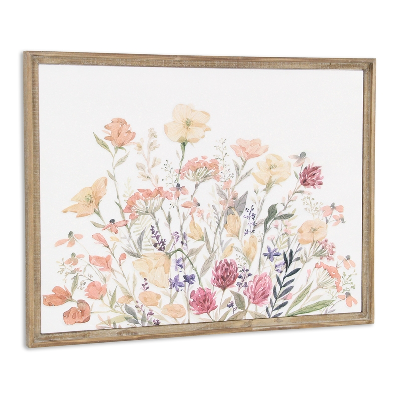 Pemberly Row Countryside Themed Wall Flower Decor Panel in Metal