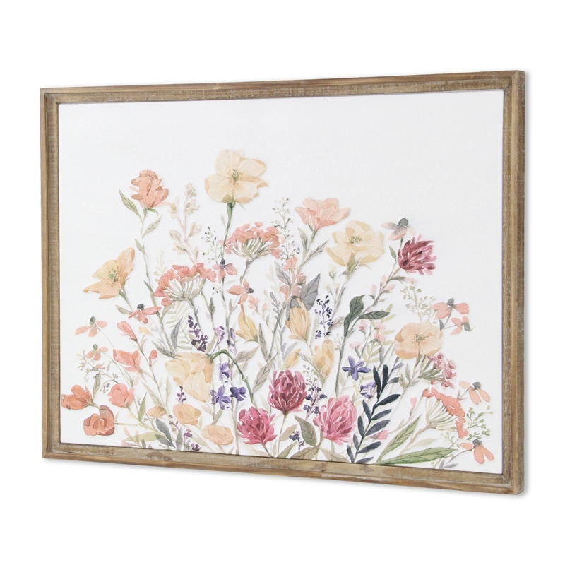 Pemberly Row Countryside Themed Wall Flower Decor Panel in Metal