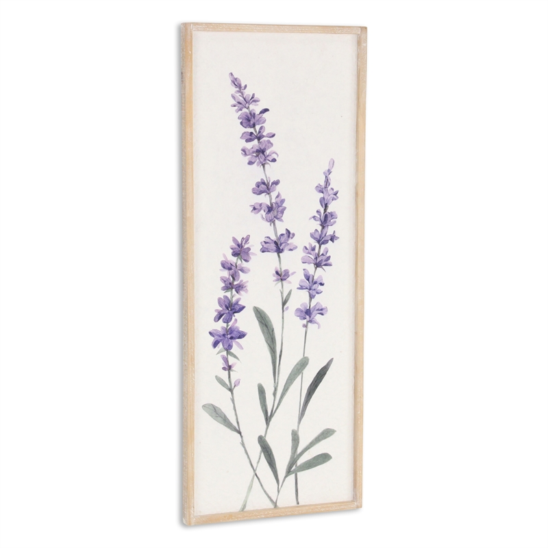 Pemberly Row Vertical Flowering Lavender Bouquet Wall Panel Left