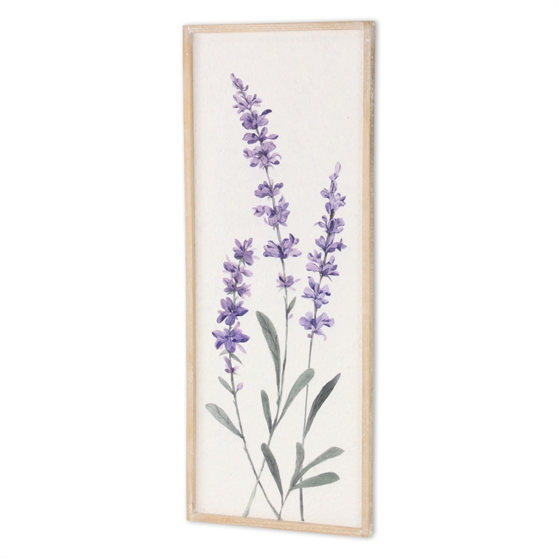 Pemberly Row Vertical Flowering Lavender Bouquet Wall Panel Left