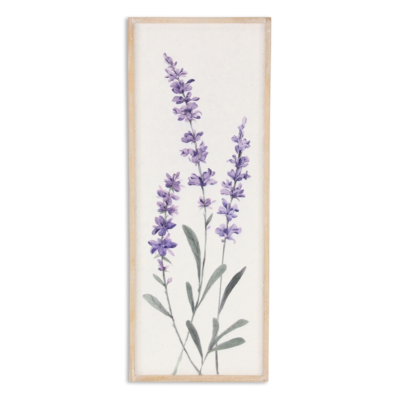 Pemberly Row Vertical Flowering Lavender Bouquet Wall Panel Left