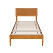 Pemberly Row Twin XL Solid Wood Platform Bed with Slats in Light Toffee