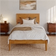 Pemberly Row Twin XL Solid Wood Platform Bed with Slats in Light Toffee