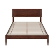 Pemberly Row Full Solid Wood Platform Bed with Slat Support in Walnut