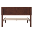 Pemberly Row Full Solid Wood Platform Bed with Slat Support in Walnut