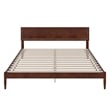Pemberly Row King Solid Wood Platform Bed with Slat Support in Walnut